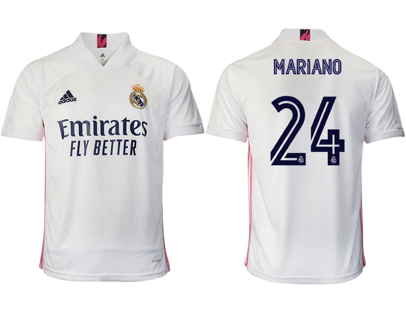 Men 2020-2021 club Real Madrid home aaa version #24 white Soccer Jerseys->real madrid jersey->Soccer Club Jersey